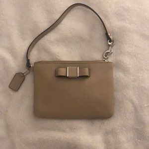 EUC coach wristlet in tan
